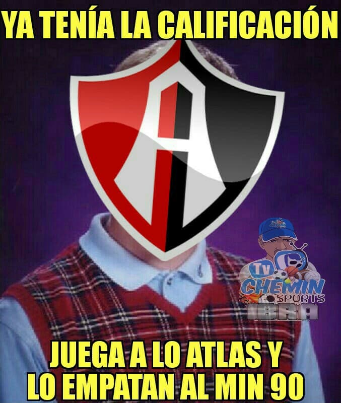 Las redes sociales no perdonan y si te dejas empatar en el último minuto como el Atlas, sabes que serás protagonista de los memes.