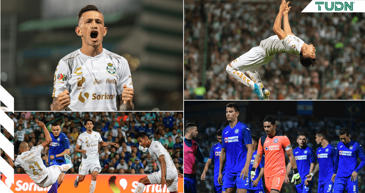 Santos Laguna mostró gran superioridad ante la Máquina de Cruz Azul y además de confirmar ser los mejores del torneo regular, eliminó a los celestes.