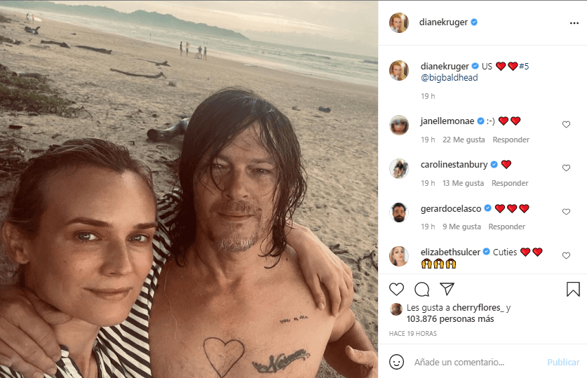 Diane Kruger disfrutó de la playa.