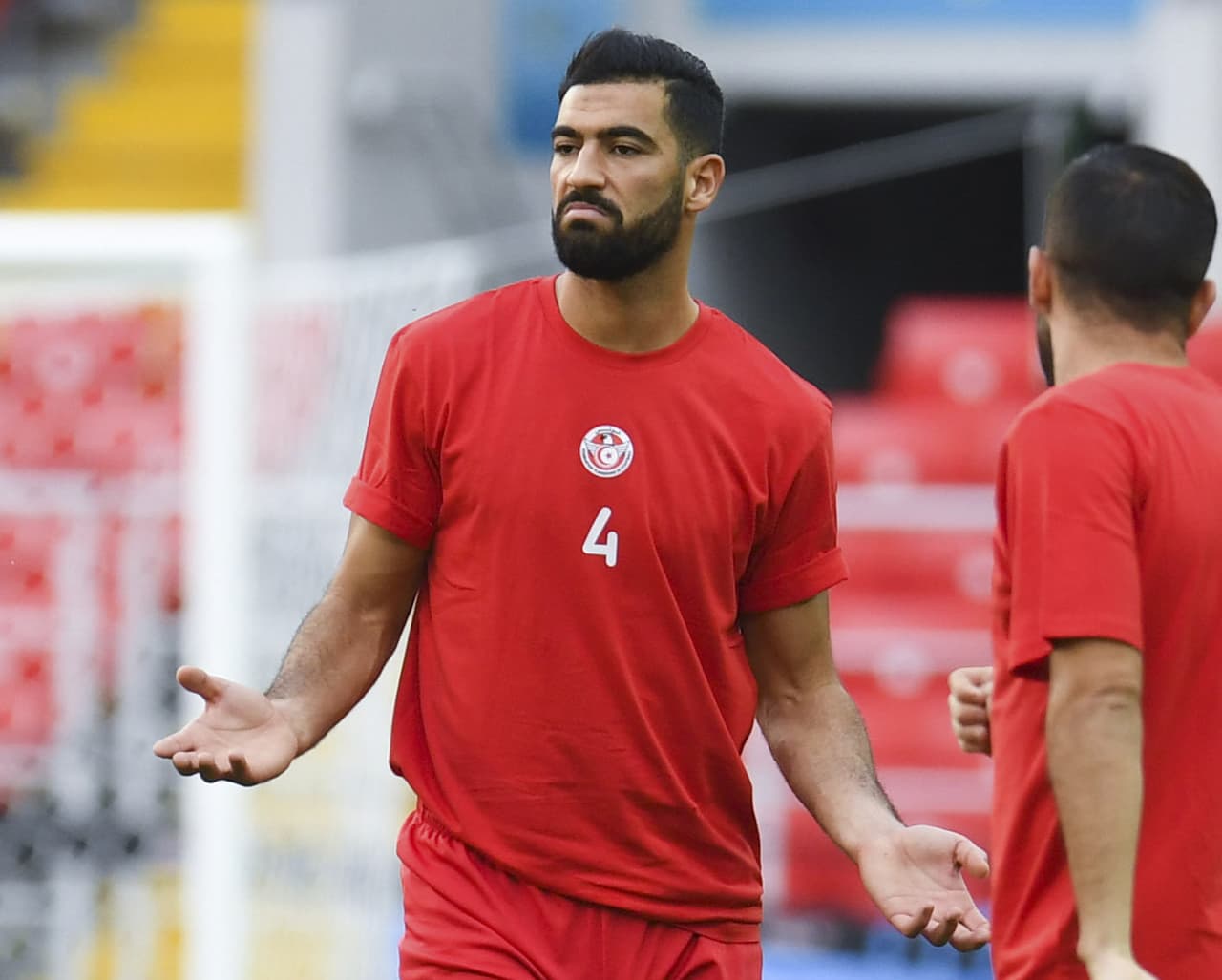 El defensa central de 24 años Yassine Meriah, se encargó de contrarrestar los ataques de Inglaterra en el primer partido de Túnez. Su misión será similar frente a los belgas.