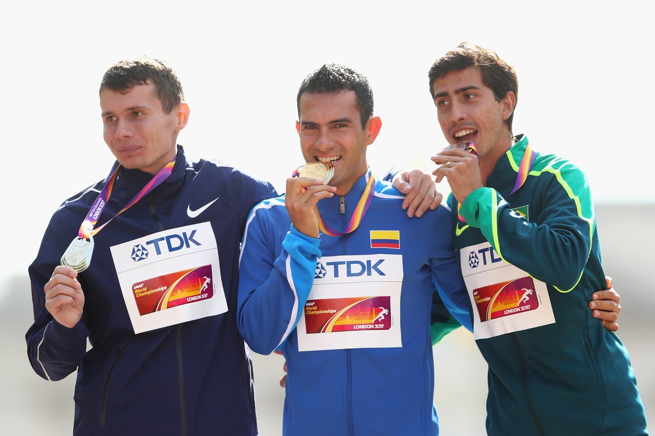 La otra medalla para Latinoamérica en la rama masculina fue en esa misma prueba y la consiguió el brasileño Caio Bonfim.