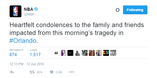 El deporte también lamenta ataque en Orlando