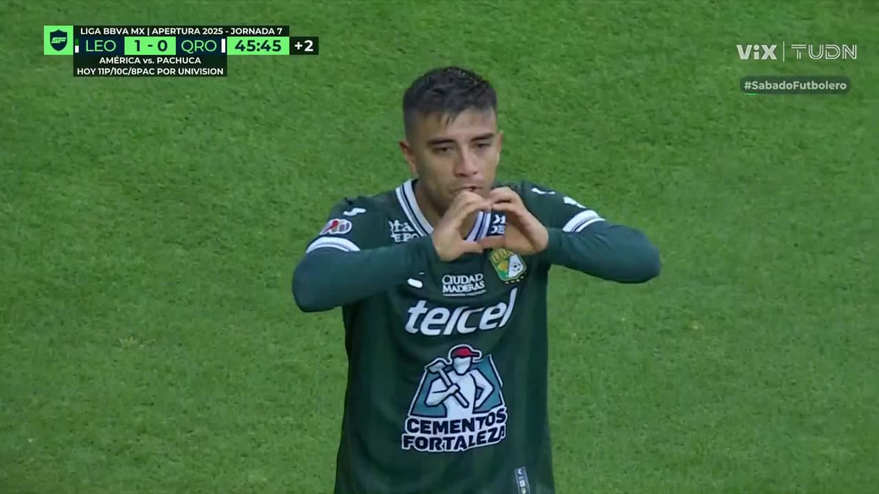 ¡Golazo! El 'Nene' Beltrán adelantó a León con un bombazo desde fuera del área