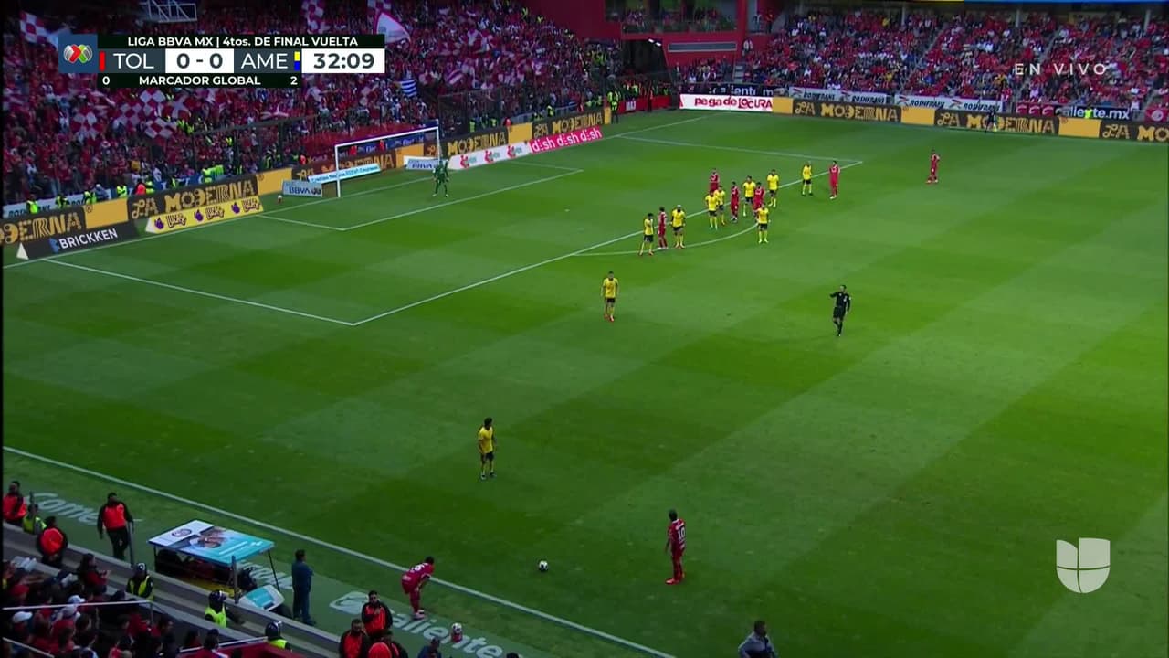 ¡TIRO ATAJADO! disparo por Federico Pereira.