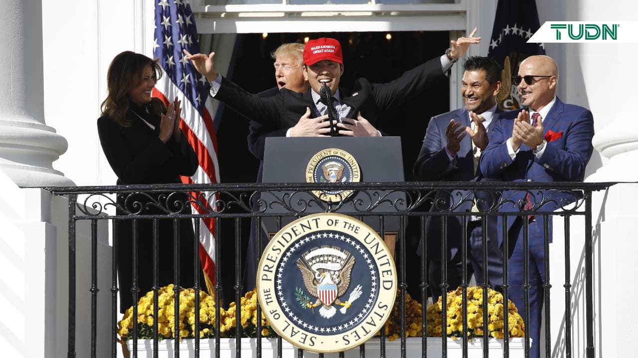 Donald Trump recibe a los Nationals en la Casa Blanca
