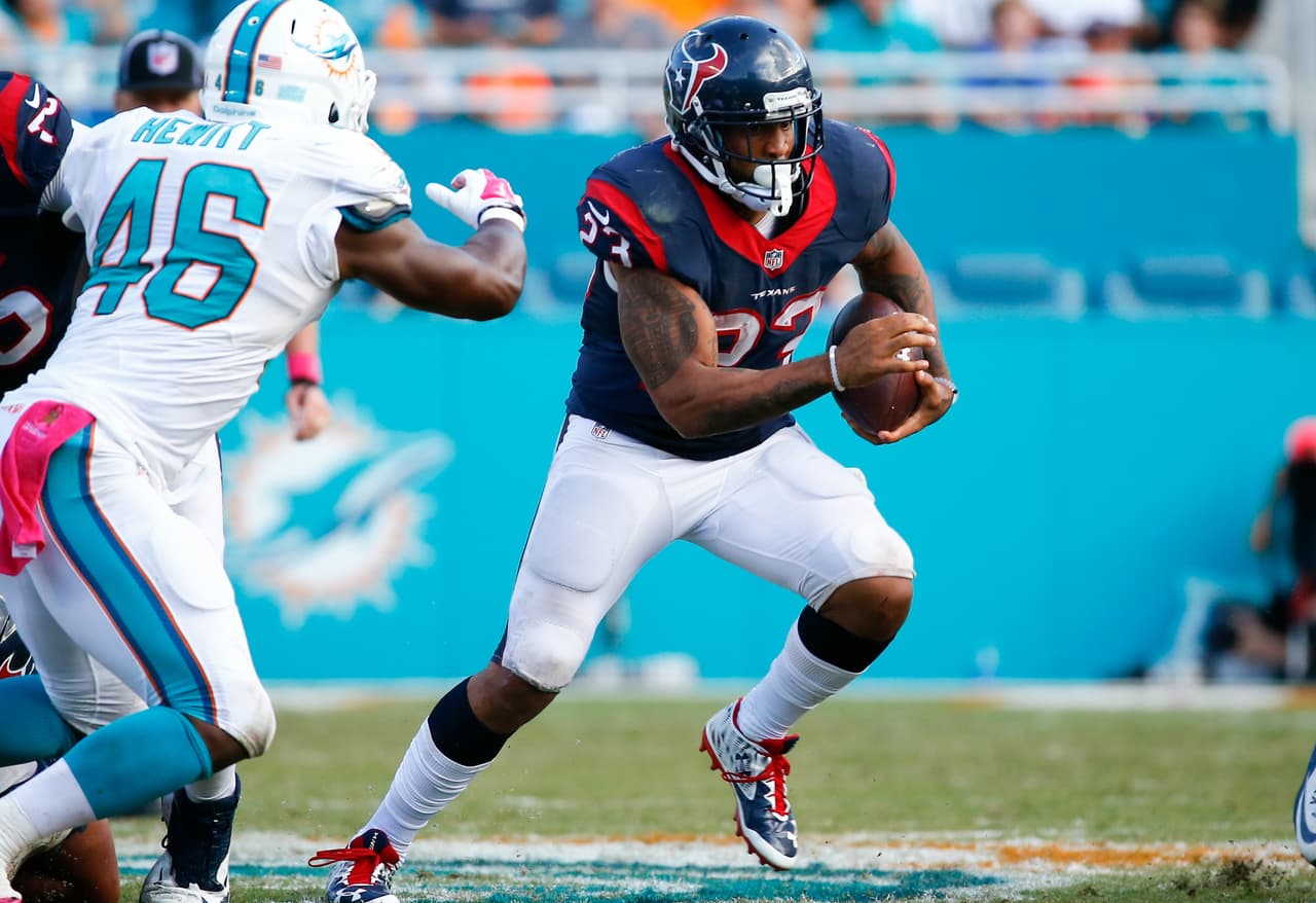 El corredor Arian Foster estará de visita con Miami Dolphins en busca de contrato