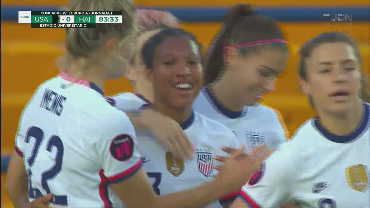 ¡Al fin llegó el tercero! Ahora sí, Margaret Purce hace el 3-0 ante Haití