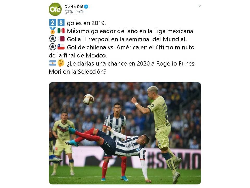 No paran los elogios a Funes Mori.