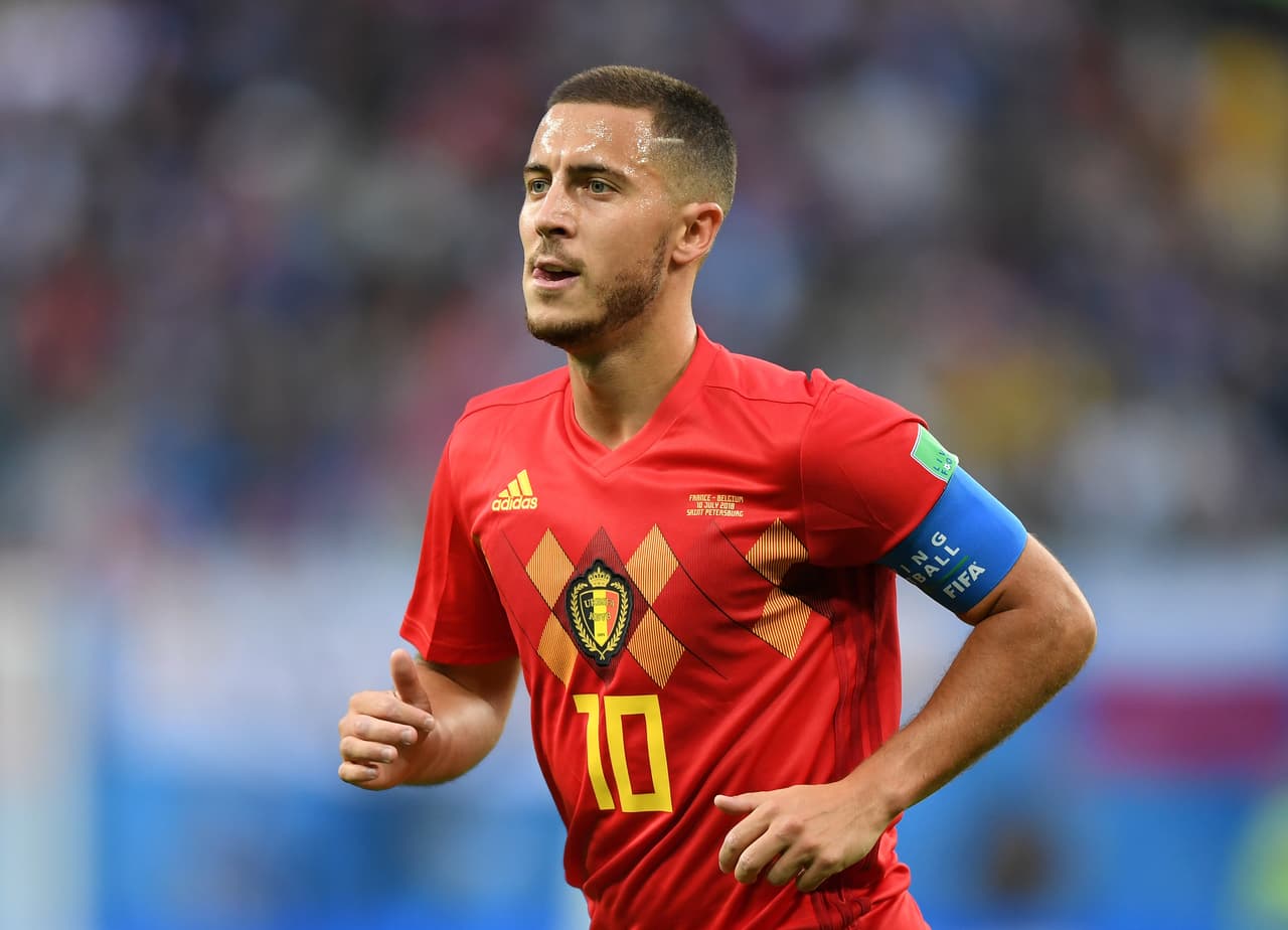 SAINT PETERSBURG, RUSSIA - JULY 10: Eden Hazard of Belgium looks on during the 2018 FIFA World Cup Russia Semi Final match between Belgium and France at Saint Petersburg Stadium on July 10, 2018 in Saint Petersburg, Russia. (Photo by Shaun Botterill/Getty Images)