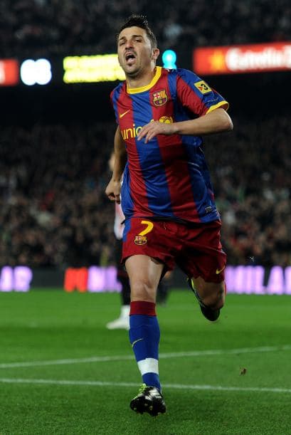 El goleador David Villa culminó una excelente jugada colectiva que significó el 1-0.