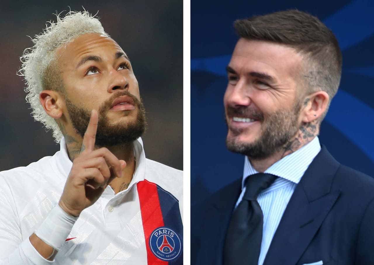 Neymar y David Beckham