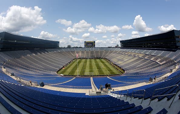 Así lució el estadio en Michingan horas antes del encuentero.