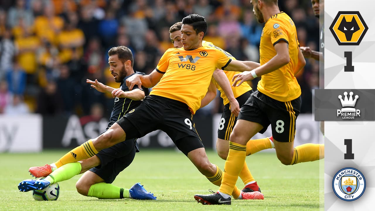 Raúl Jiménez y el Wolverhampton le sacan el empate al Manchester City de Guardiola 
