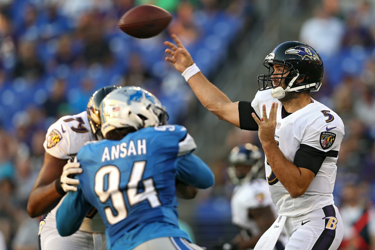 Ravens 30-9 Lions: Joe Flacco abrió pero el suplente Ryan Mallett fue el que lució