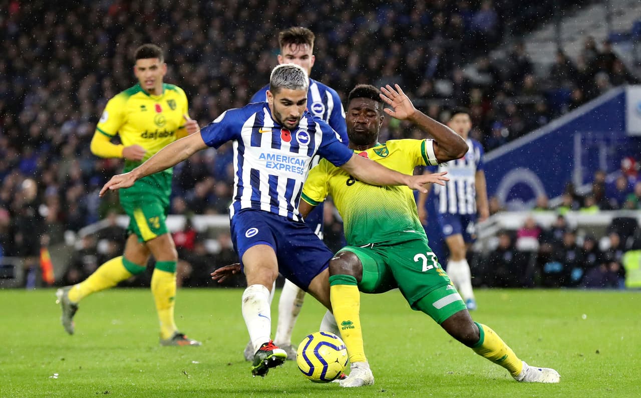 Brighton & Hove Albion 2-0 Norwich City.