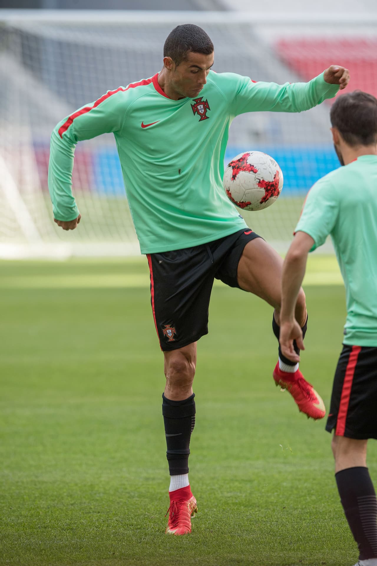 El famoso rondo fue el ejercicio por excelencia en esta sesión de entrenamiento.