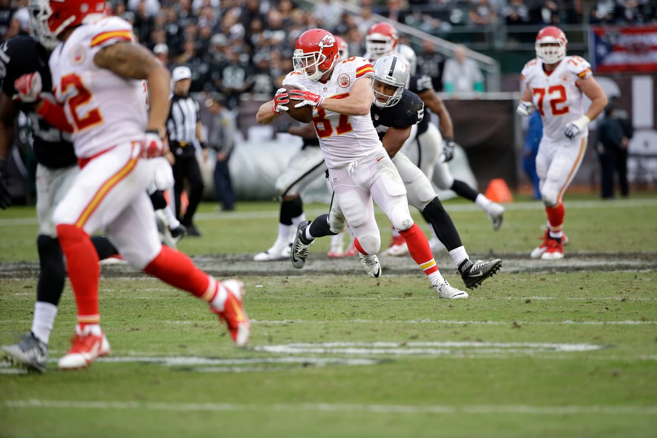 7. KANSAS CITY CHIEFS - Van 6 victorias consecutivas, con marca de 7 - 5 podrían estar en camino del título en otra División, en el Oeste será difícil que alcancen a los Denver Broncos. En esos 6 triunfos han anotado en promedio 6 touchdowns y recibido menos de 2 touchdowns por encuentro.