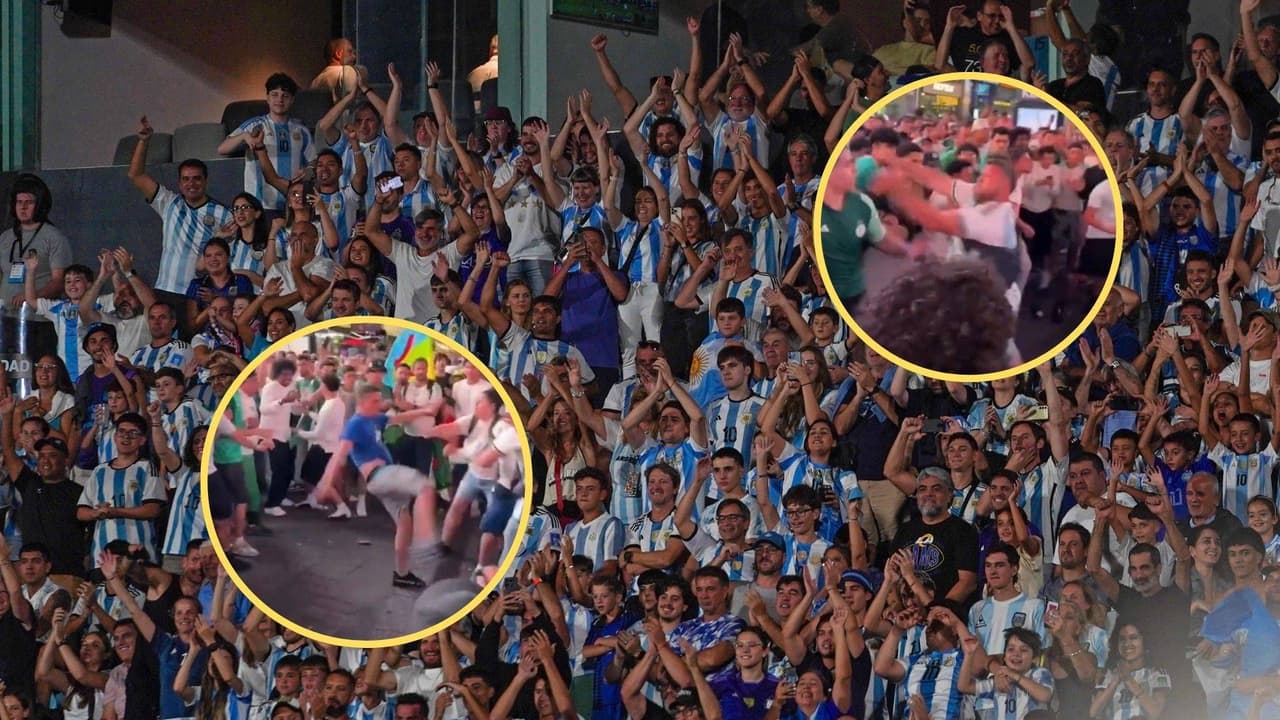 Fans de Argentina y Argelia se enfrentan previo a su partido en el Mundial