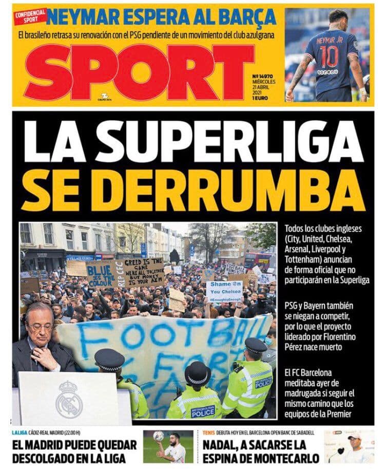 Tras varias horas de incertidumbre en el futbol europeo, el día de hoy se ha hecho oficial la suspensión del proyecto de la Superliga europea.