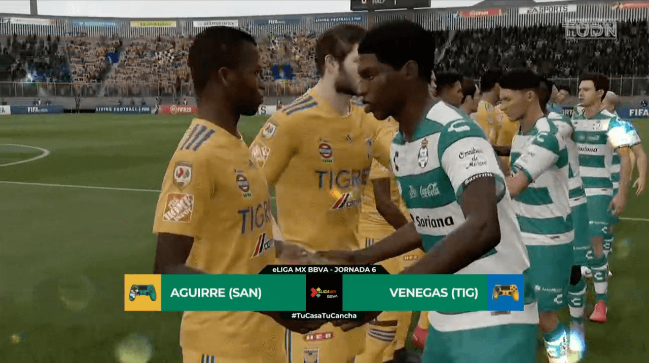 Gran actuación de Francisco Venegas otorga primer triunfo a Tigres en eLiga MX ante el poderoso Santos que no metió ni las manos.