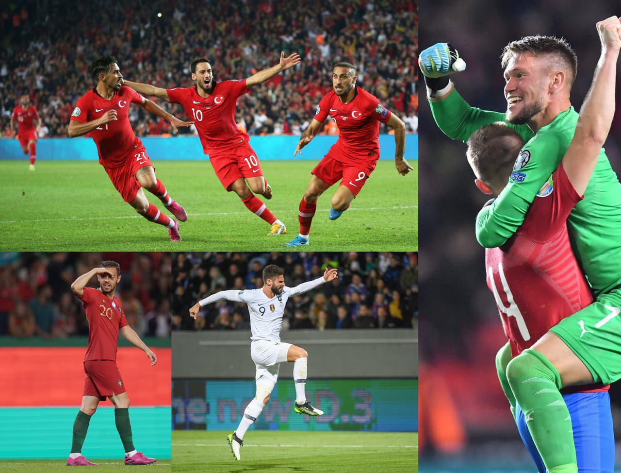 Ucrania 2-0 Lituania; Turquía 1-0 Albania; Portugal 3-0 Luxemburgo; Montenegro 0-0 Bulgaria; Islandia 0-1 Francia; República Checa 2-1 Inglaterra; Andorra 1-0 Moldavia.
