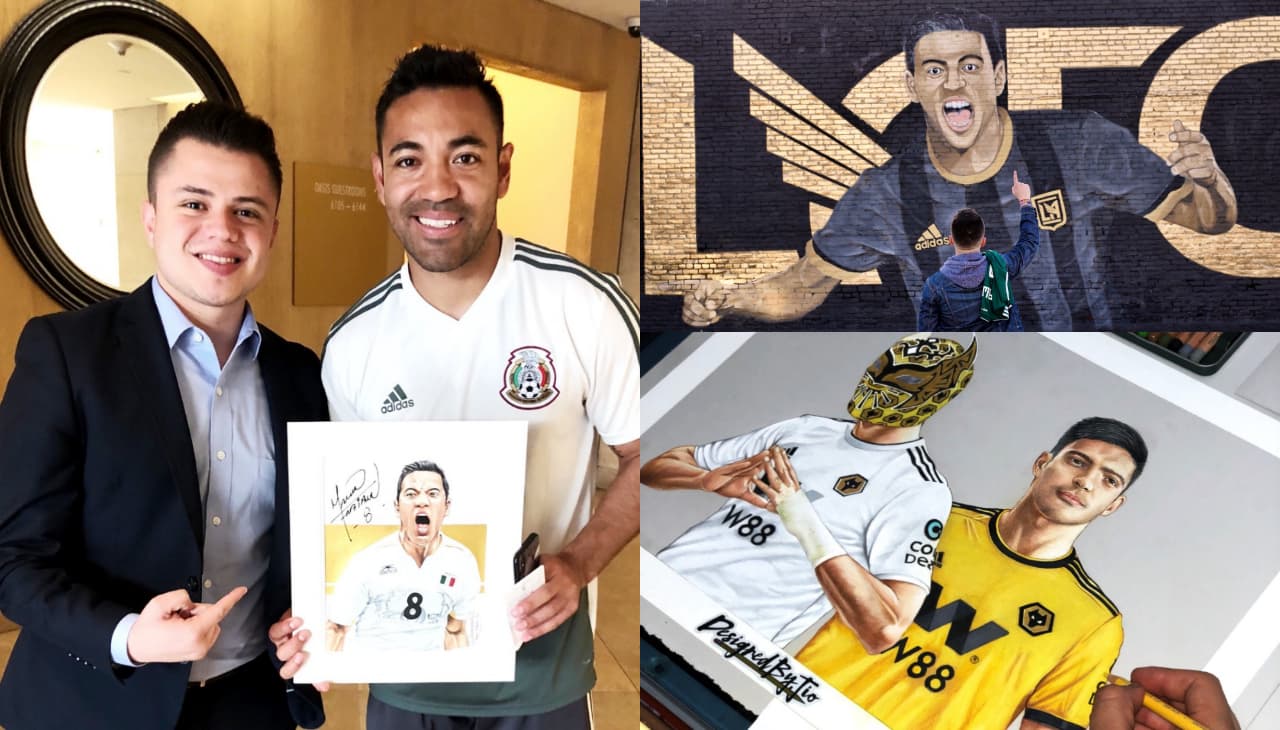 Jiovanny López ha convertido en obras de arte a aquellas figuras del fútbol que son maestros en la cancha. Su calidad es reconocida y de admirar en retratos y hasta murales.
