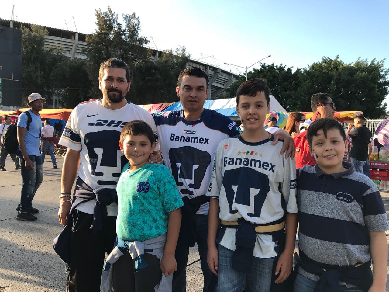 Fanáticos de Pumas UNAM en el Estadio Jalisco previo al encuentro contra Atlas por la jornada 3 del Apertura 2018 de la Liga MX.