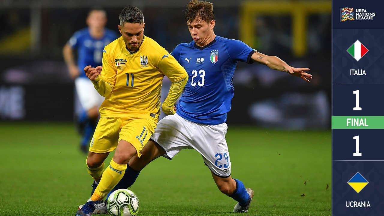 Italia nada que mejora: en casa, el equipo de Roberto Mancini empató a un gol con Ucrania