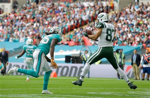 Londres recibió el primero de tres partidos NFL que tendrán, en donde los Jets dominaron a los Dolphins 27-14. Checa las imágenes del duelo.