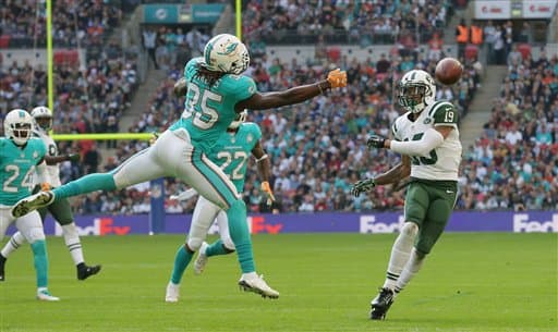 Londres recibió el primero de tres partidos NFL que tendrán, en donde los Jets dominaron a los Dolphins 27-14. Checa las imágenes del duelo.