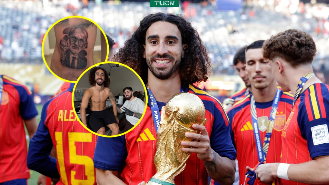 ¡Promesa cumplida! Marc Cucurella se tatúa la cara de Luis de la Fuente