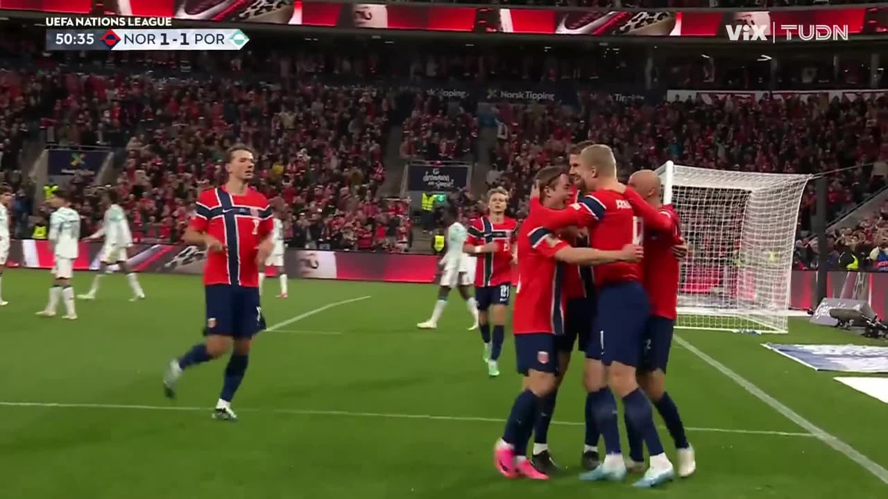 Gol de Noruega, Gol de Erling Haaland, Noruega vs. Portugal, 1-1