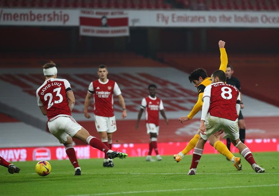Wolverhampton se lleva la victoria 2-1 ante el Arsenal. El mexicano Raúl Jiménez salió lesionado y conmocionado tras un choque de cabezas. Los goles de los Wolves corrieron a cargo de Pedro Neto y Daniel Podence, mientras que el único tanto de los 'Gunners' fue por parte de Gabriel Dos Santos Magalhaes, en la Premier League.