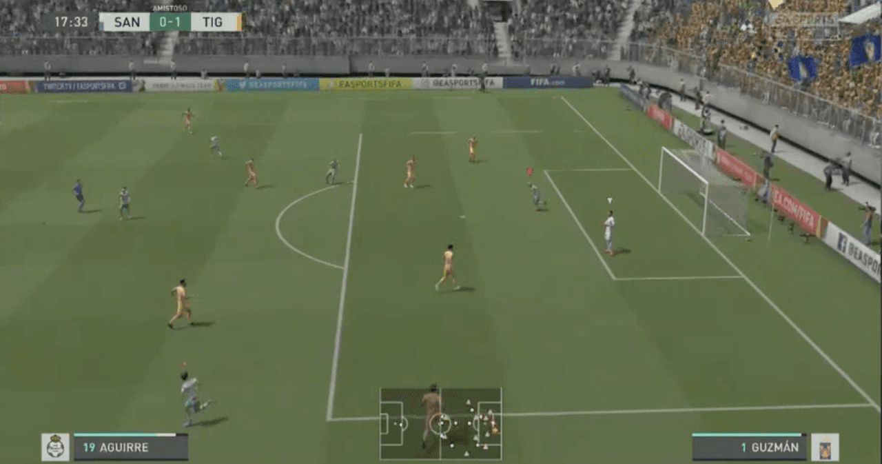 Gran actuación de Francisco Venegas otorga primer triunfo a Tigres en eLiga MX ante el poderoso Santos que no metió ni las manos.