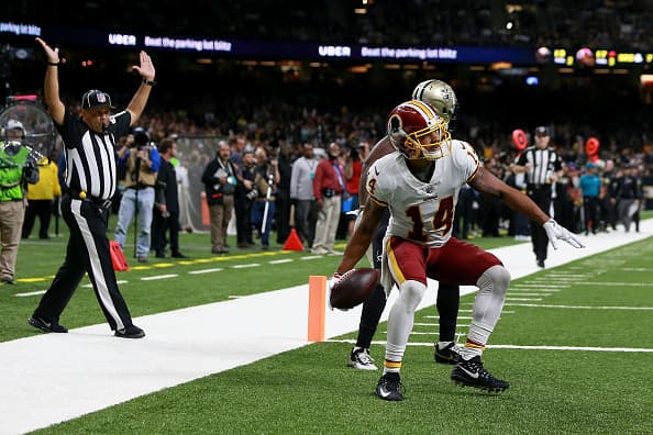 Ryan Grant recibió 3 envíos de Cousins buenos para 59 yardas totales, icluyendo uno en las diagonales.