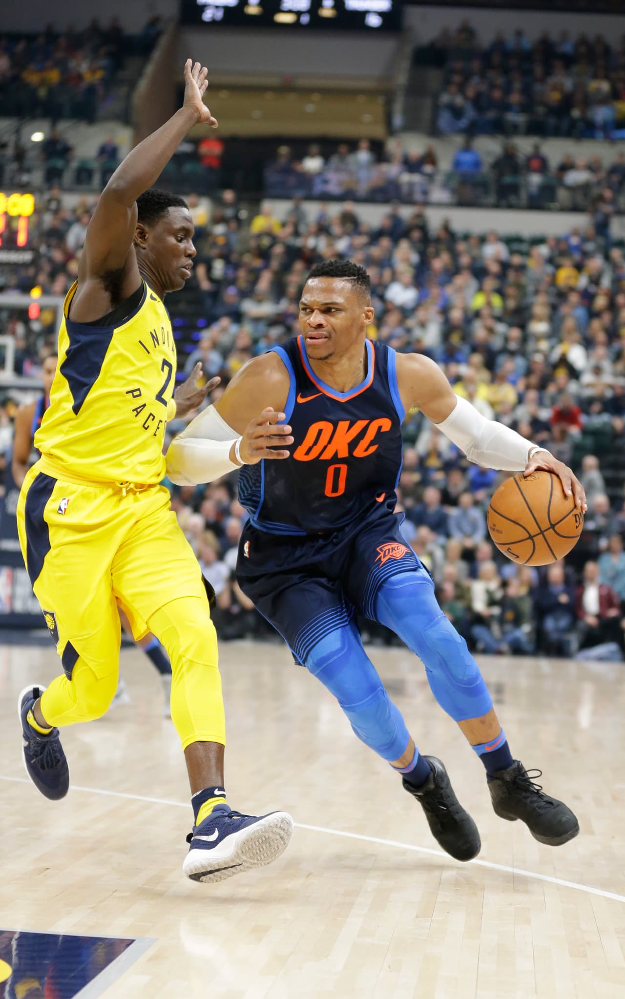 4- Westbrook logró su noveno triple doble en el regreso de Paul George a Indiana. George tuvo un regreso triunfante en la victoria 100-95 de OKC.