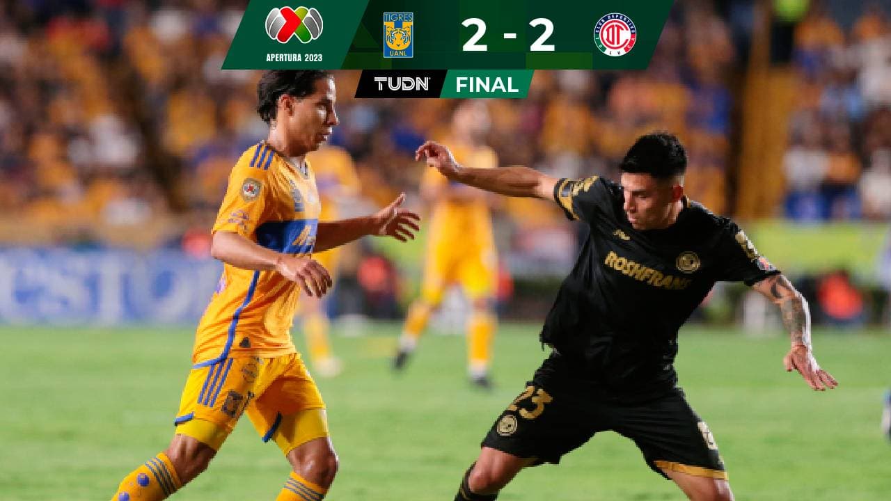 Volcán infernal: Tigres no puede contra 10 y Toluca sale vivo