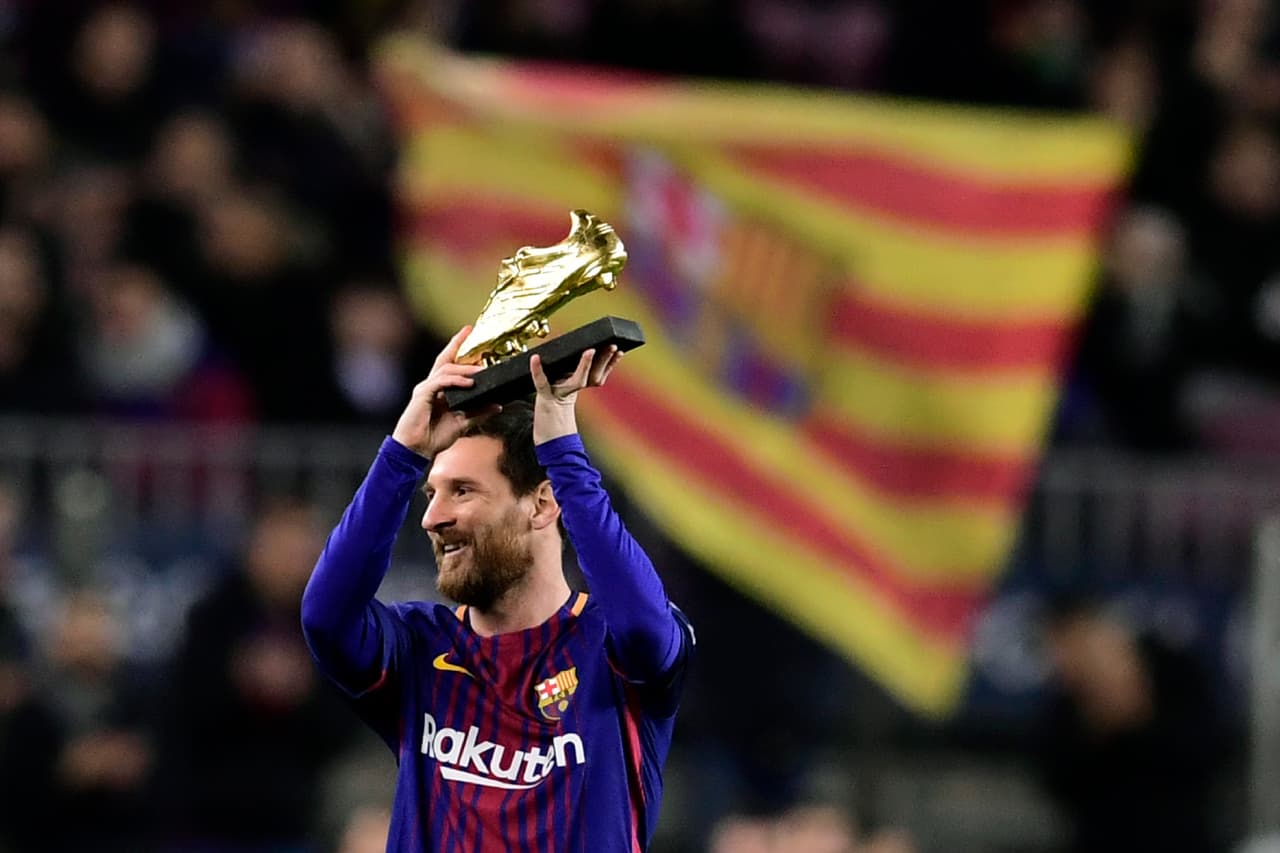 Messi festejó su cuarta Bota de Oro en el Camp Nou