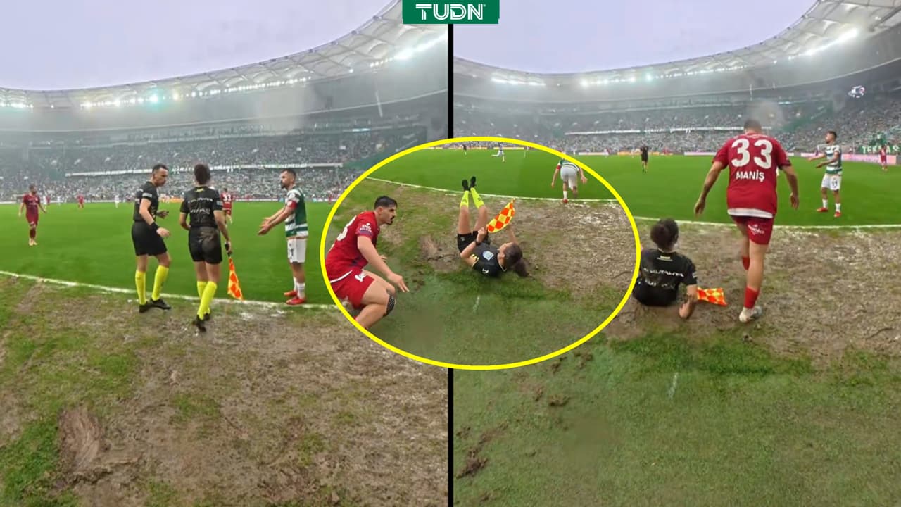 Árbitra es derribada por jugadores en juego de la segunda división de Turquía