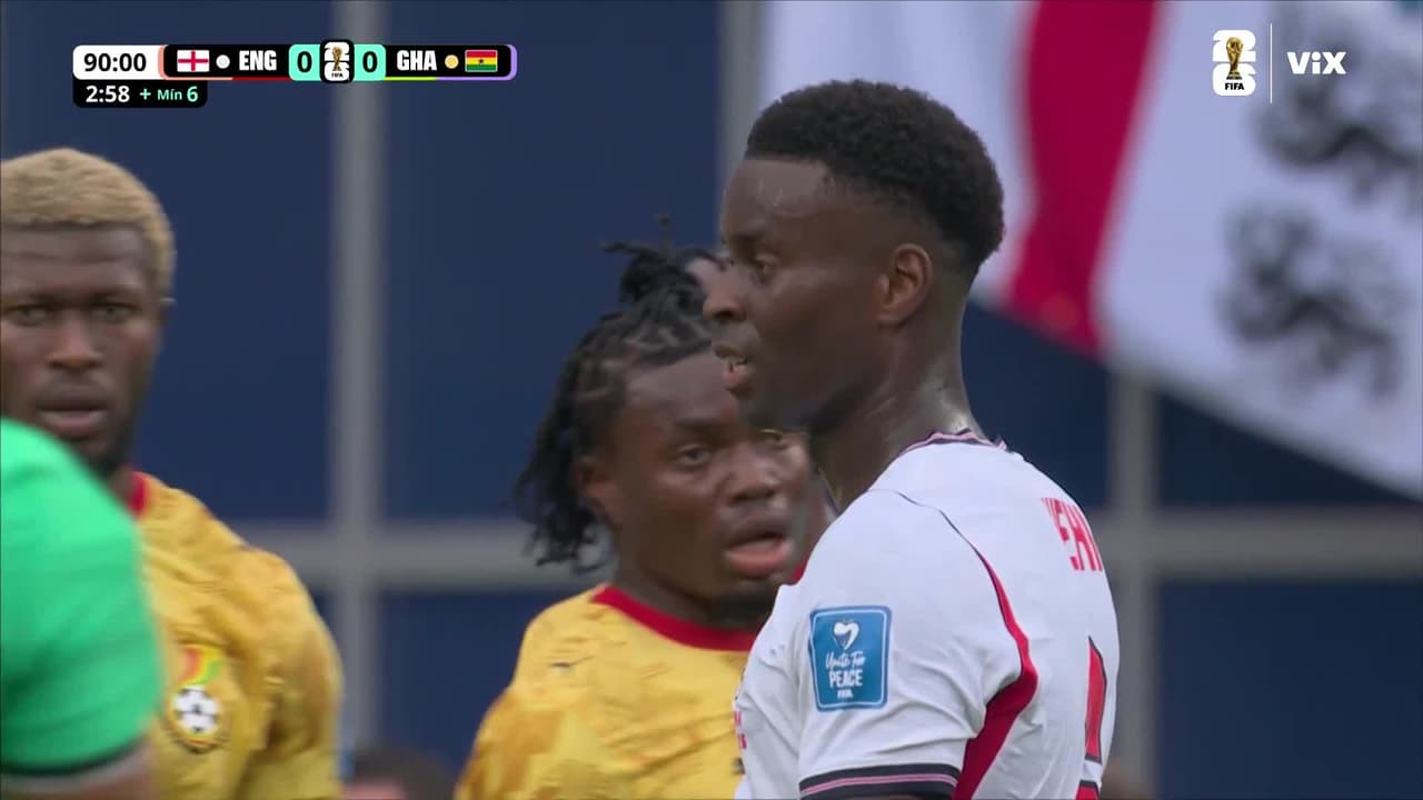 ¡Heroica salvada! Ghana evita el gol tras cabezazo de Saka en la línea
