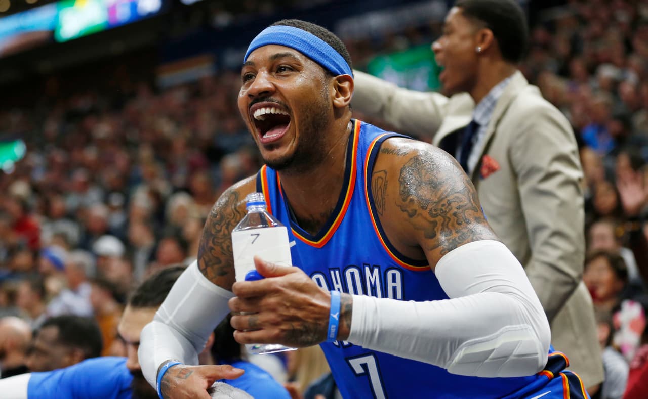 <b>12. Carmelo Anthony </b>(Oklahoma City Thunder) - 26,243,760 millones de dólares.