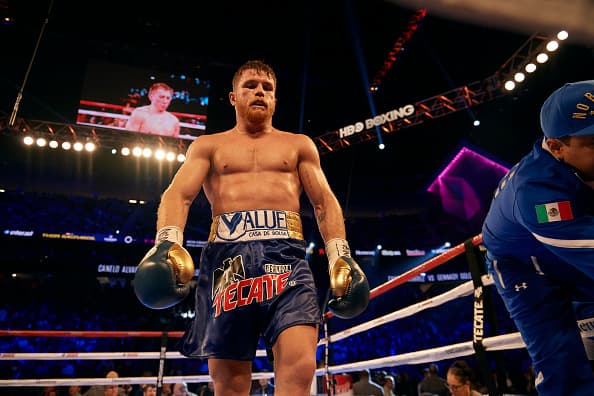 Boxing: WBA/WBC/IBF/IBO Middleweight Title: Canelo Alvarez during fight vs Gennady Golovkin at T-Mobile Arena. Las Vegas, NV 9/16/2017 CREDIT: Robert Beck (Photo by Robert Beck /Sports Illustrated/Getty Images) (Set Number: X161387 TK1 )