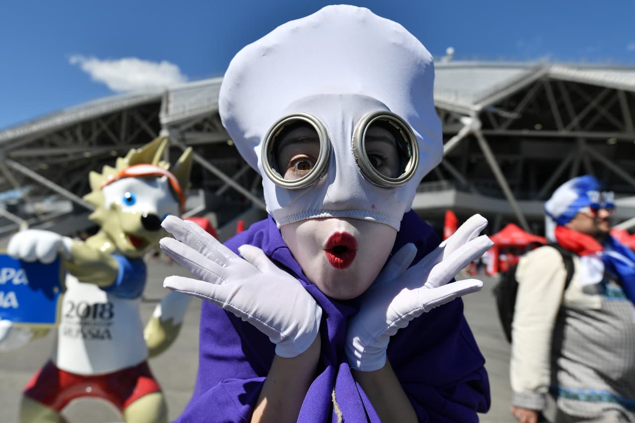 Los fanáticos pusieron todo su colorido y buena energía para el partido entre Dinamarca y Australia por el grupo C, en su segunda aparición en el Mundial de Rusia 2018.