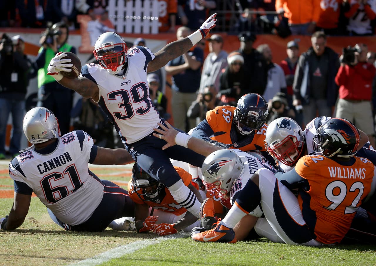 Los Patriots lograron ellegar a las diagonales con el RB Steven Jackson.