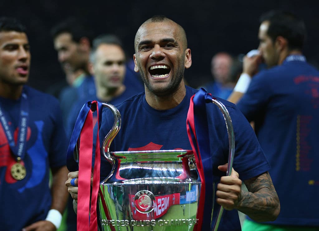 Dani Alves. Ganó tres Champions League con el Barcelona, seis ligas, cuatro Copas del Rey y dos Mundial de Clubes.