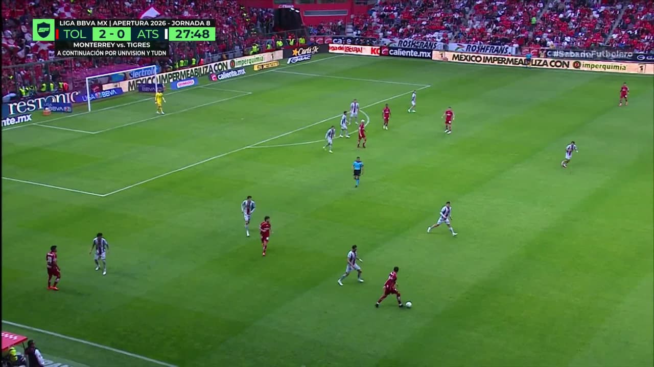 ¡GOL!  anota para Toluca. Federico Viñas