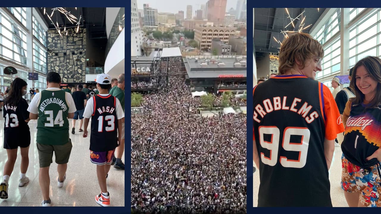 En un mar de fanáticos de los Bucks en Milwaukee, todavía había algunos fanáticos de los Phoenix Suns.