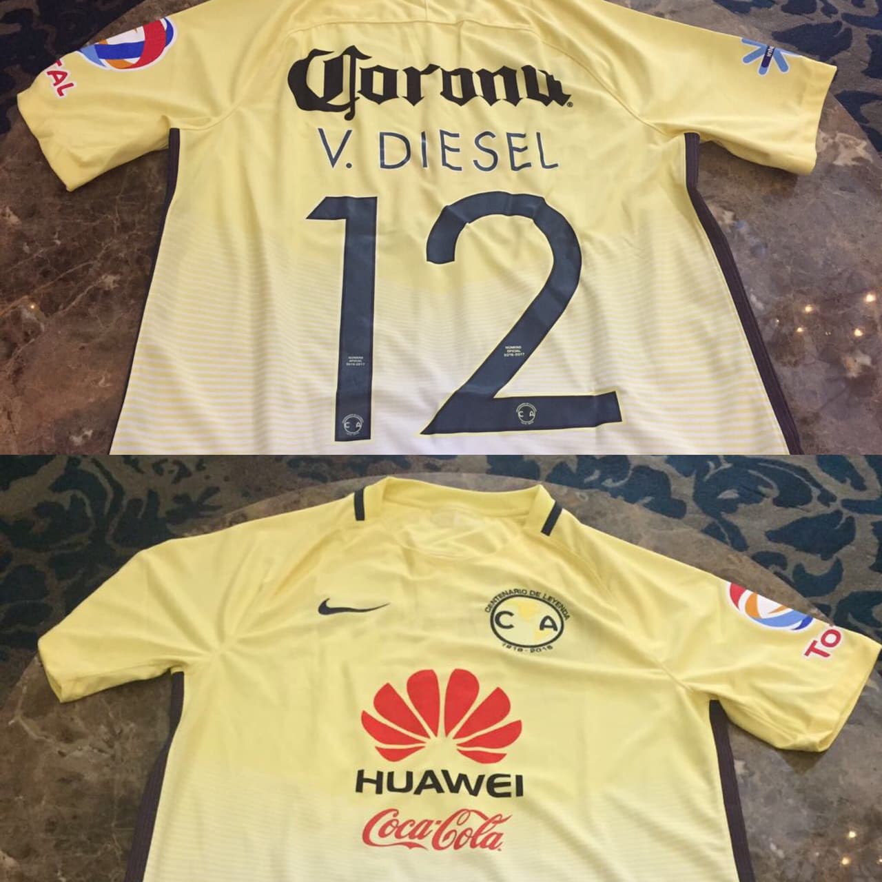 La productora Paramount Pictures personalizó una playera para el actor tras promocionar su película 'xXx' en México.