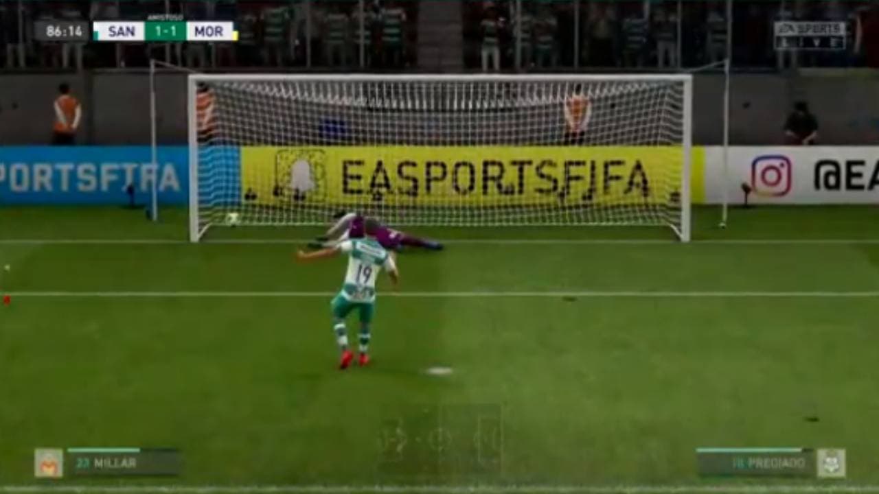 Santos falló un penal y el empate a un gol pone en peligro su clasificación a la Fiesta Grande del futbol virtual.