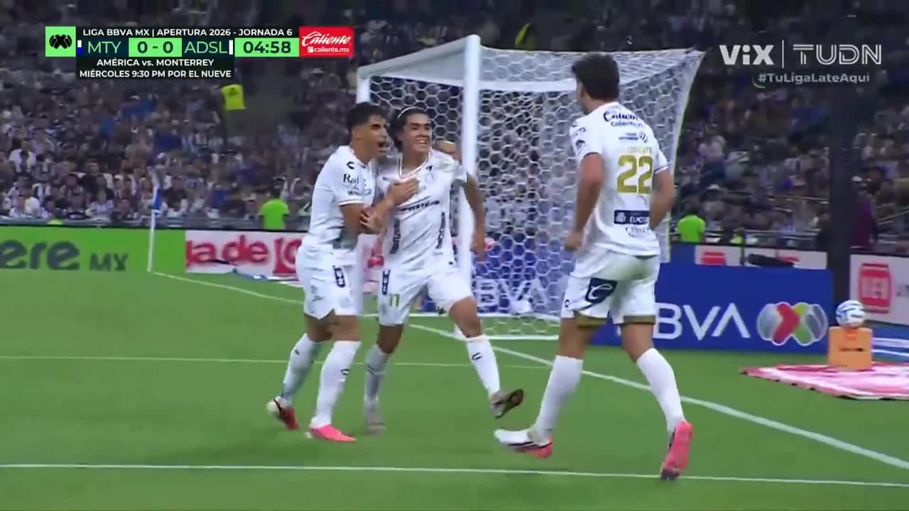 ¡Gol de vestidor! Atlético sorprende a Rayados y pone el 0-1